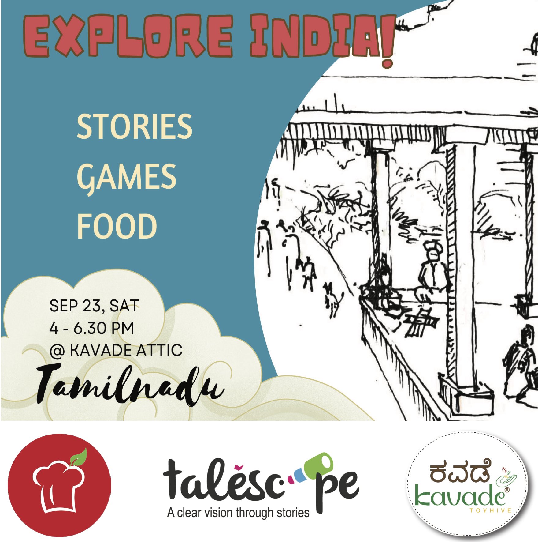 EVENT, Explore INDIA: Tamilnadu - Storytelling, Ancient Games and Cultural Foods! 23rd September