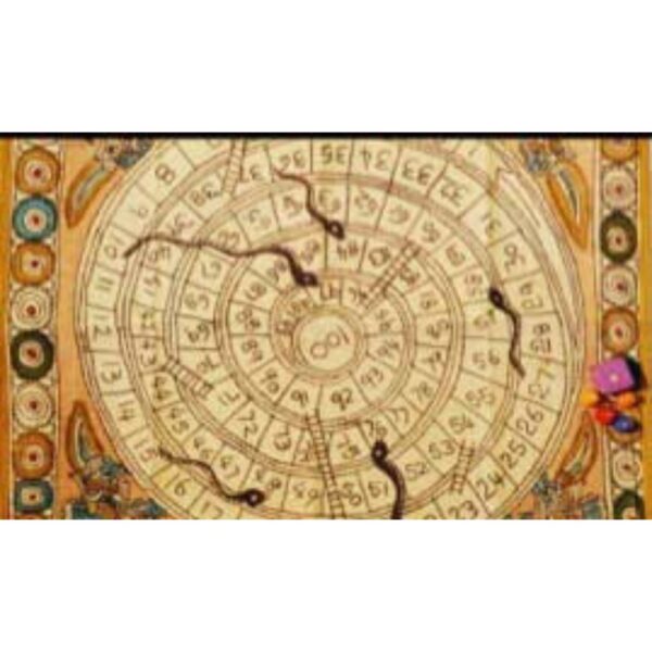 Kalamkari Spiral Snakes & Ladder